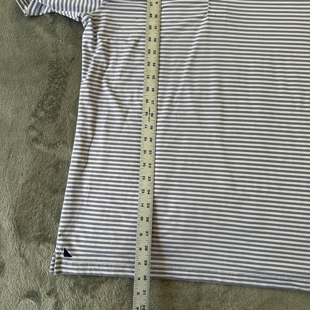 Untuckit Polo Shirt Performance Cronos Feeder Men's LARGE Purple Stripe - Picture 5 of 8